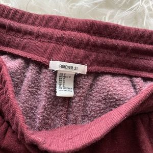 Forever 21 burgundy joggers